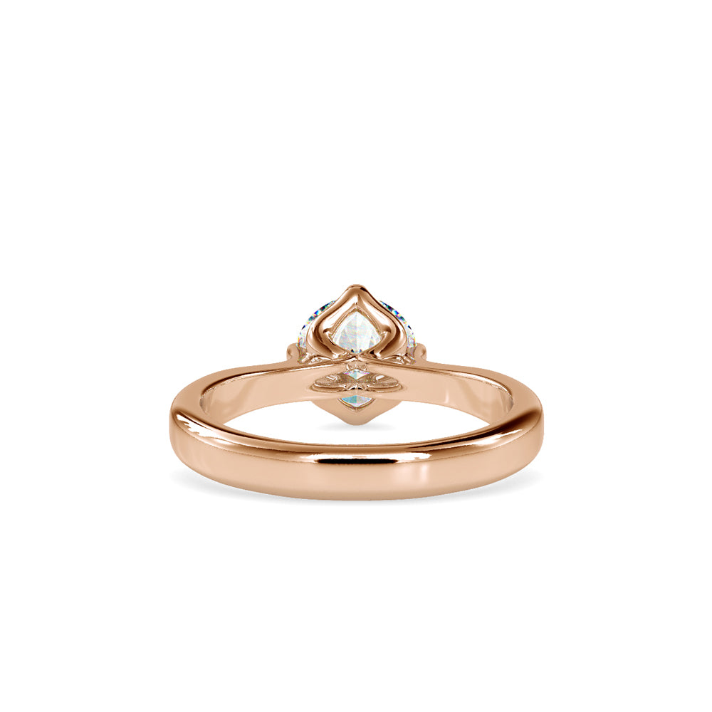 SKU: 0130 (14K) Four-Prong Solitaire Engagment Ring in Rose Gold.