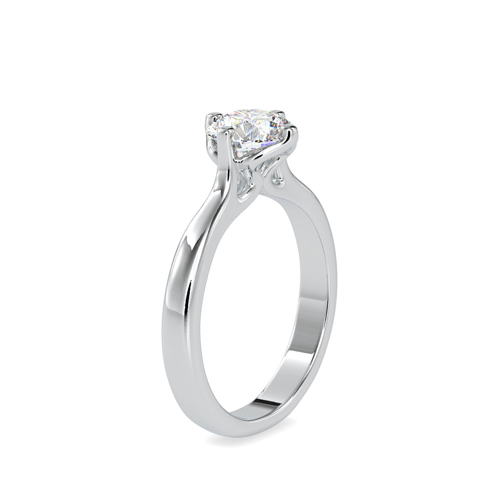 SKU: 0130 (18K) Four-Prong Solitaire Engagment Ring in Rose Gold.
