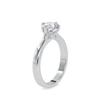 SKU: 0130 (18K) Four-Prong Solitaire Engagment Ring in Rose Gold.