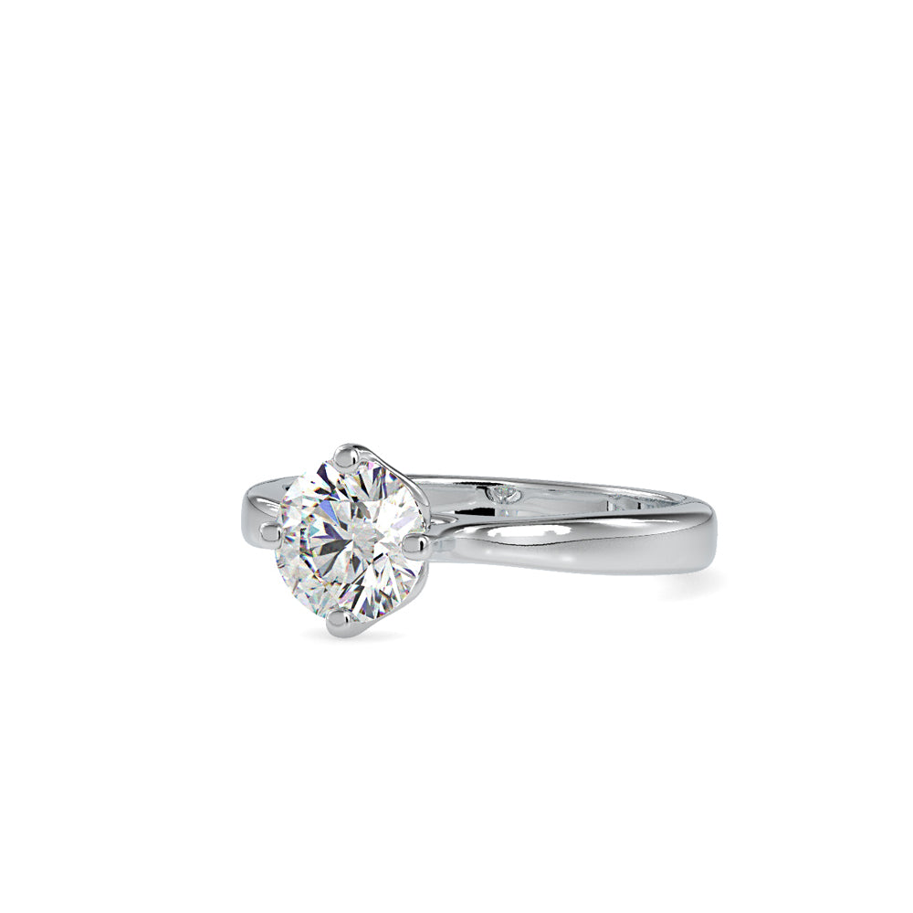 SKU: 0130 (18K) Four-Prong Solitaire Engagment Ring in Rose Gold.