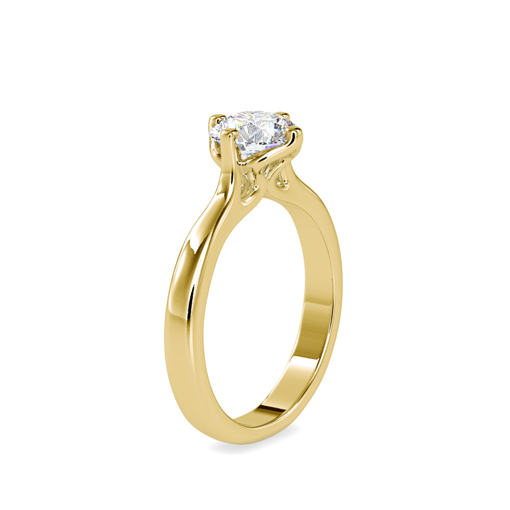 SKU: 0130 (10K) Four-Prong Solitaire Engagment Ring in Rose Gold.