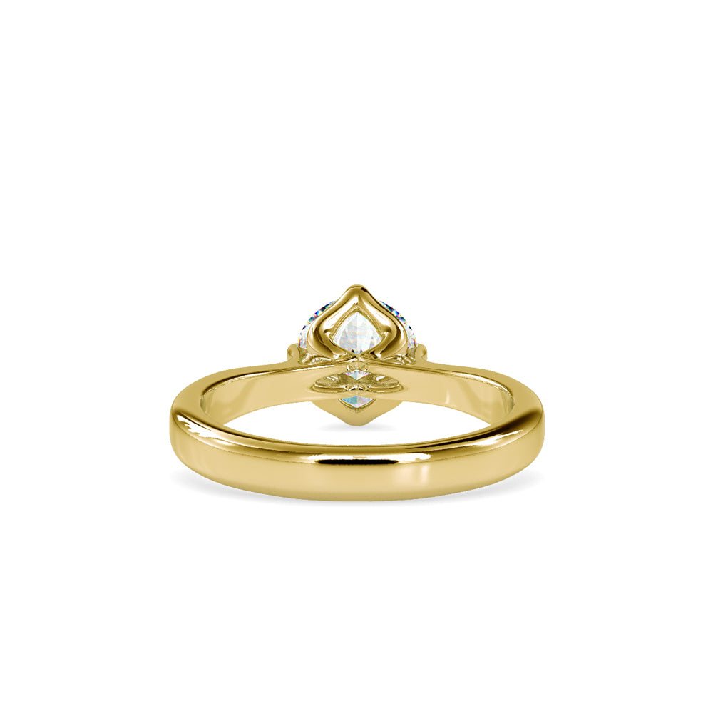 SKU: 0130 (14K) Four-Prong Solitaire Engagment Ring in Rose Gold.
