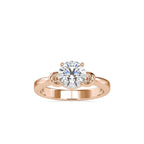 SKU: 0131 (10K) Heart-Setting Knotted Solitaire Engagment Ring in Rose Gold.
