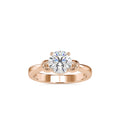 SKU: 0131 (18K) Heart-Setting Knotted Solitaire Engagment Ring in Rose Gold.