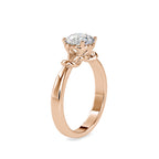 SKU: 0131 (14K) Heart-Setting Knotted Solitaire Engagment Ring in Rose Gold.