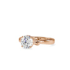 SKU: 0131 (22K) Heart-Setting Knotted Solitaire Engagment Ring in Rose Gold.