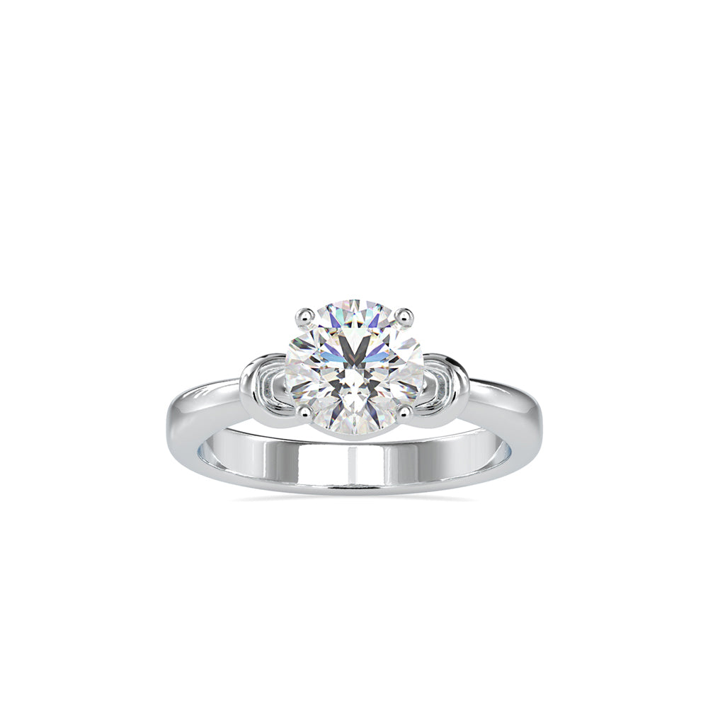 SKU: 0131 (18K) Heart-Setting Knotted Solitaire Engagment Ring in Rose Gold.