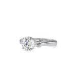 SKU: 0131 (18K) Heart-Setting Knotted Solitaire Engagment Ring in Rose Gold.
