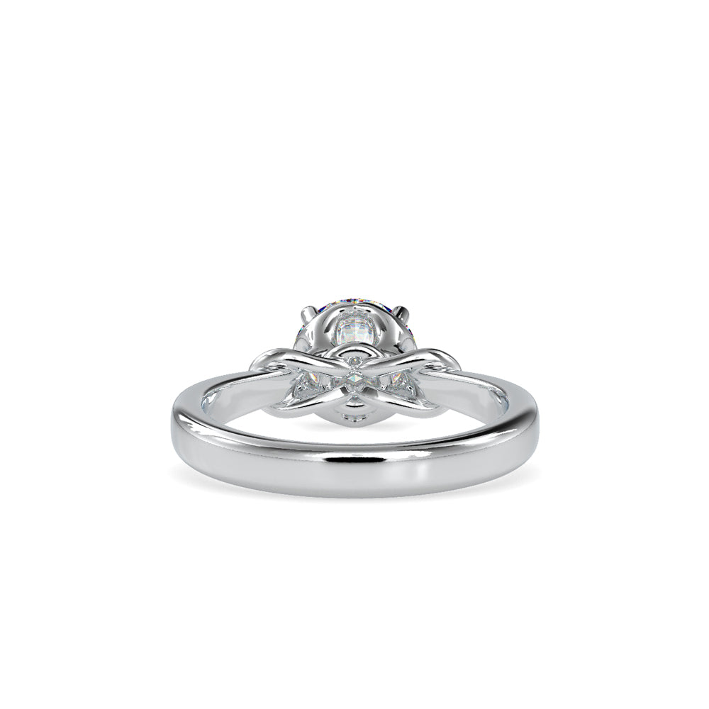 SKU: 0131 (18K) Heart-Setting Knotted Solitaire Engagment Ring in Rose Gold.