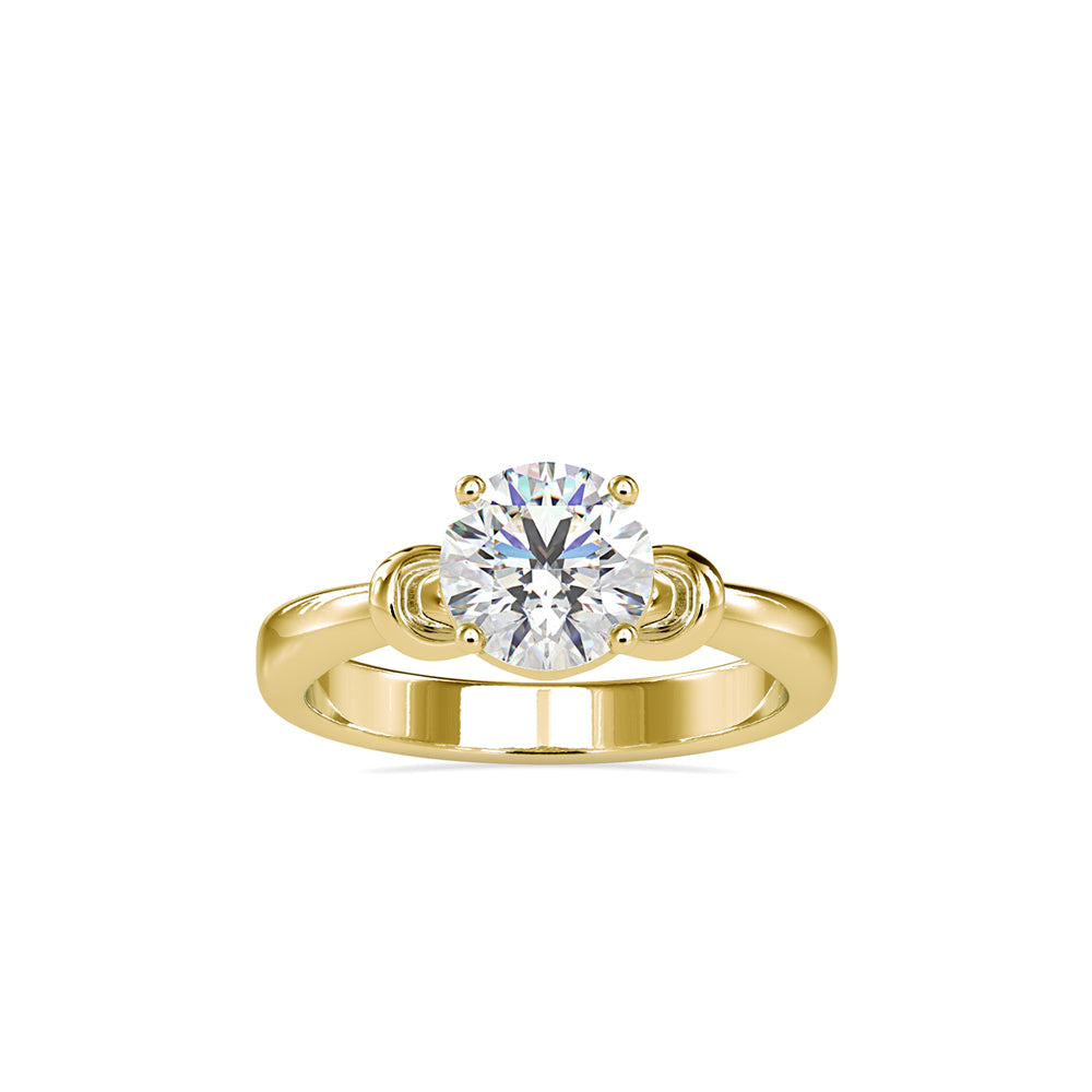 SKU: 0131 (22K) Heart-Setting Knotted Solitaire Engagment Ring in Rose Gold.