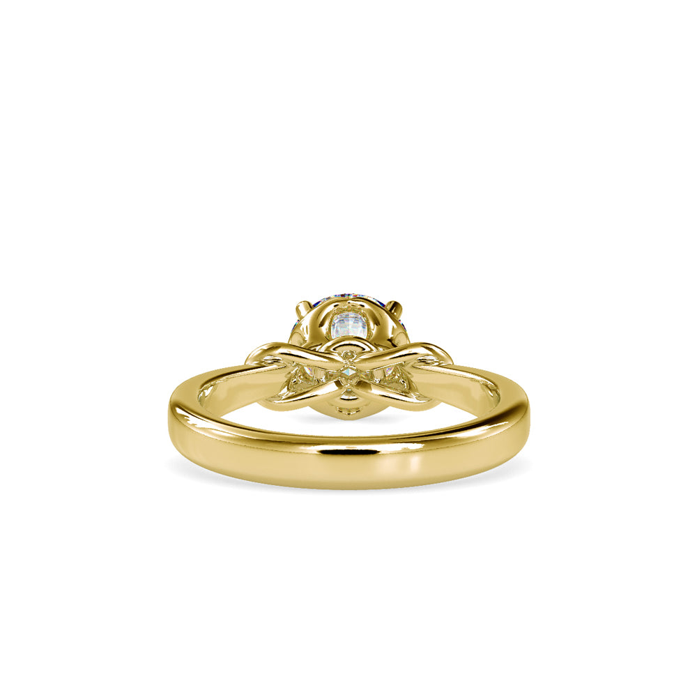SKU: 0131 (18K) Heart-Setting Knotted Solitaire Engagment Ring in Rose Gold.