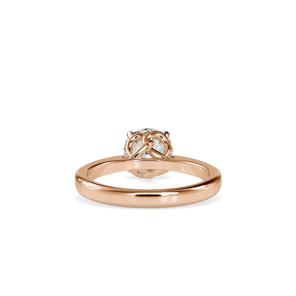 SKU: 0132 (22K) Knotted-Setting Solitaire Engagment Ring in Rose Gold.