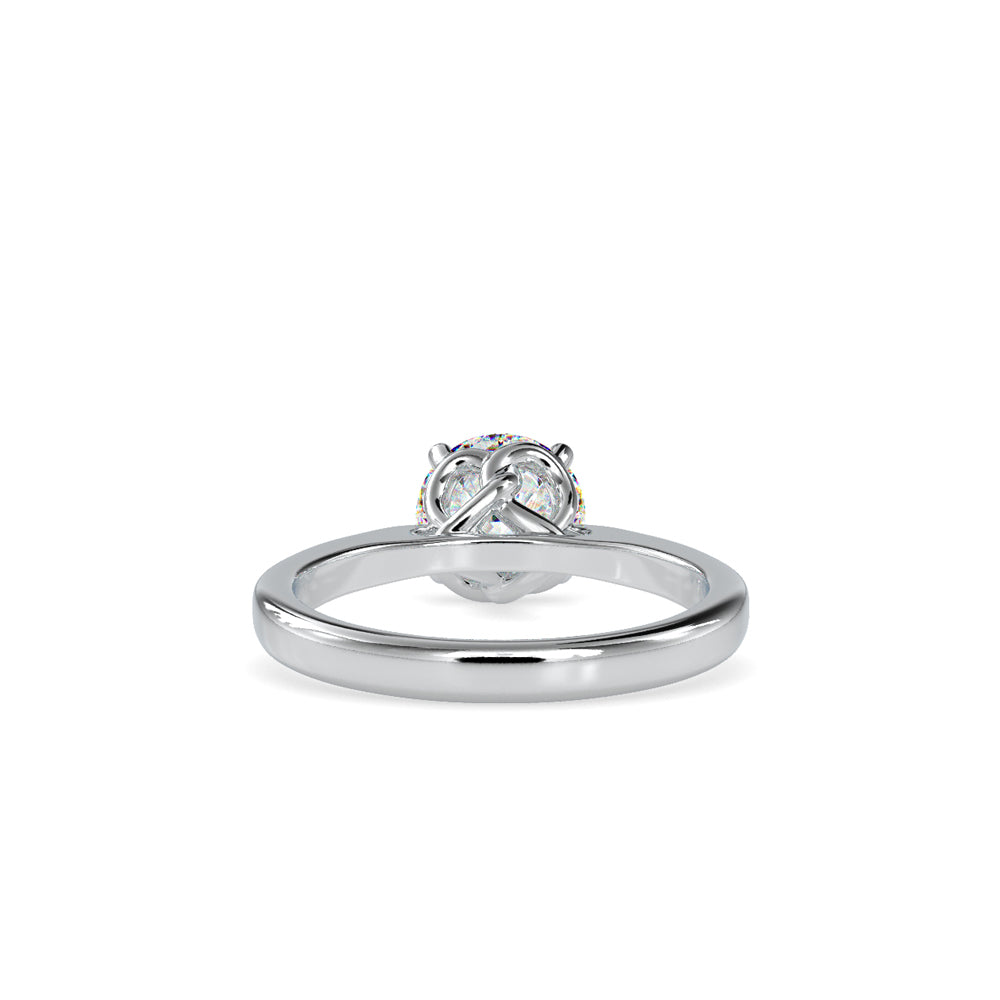 SKU: 0132 (14K) Knotted-Setting Solitaire Engagment Ring in Rose Gold.