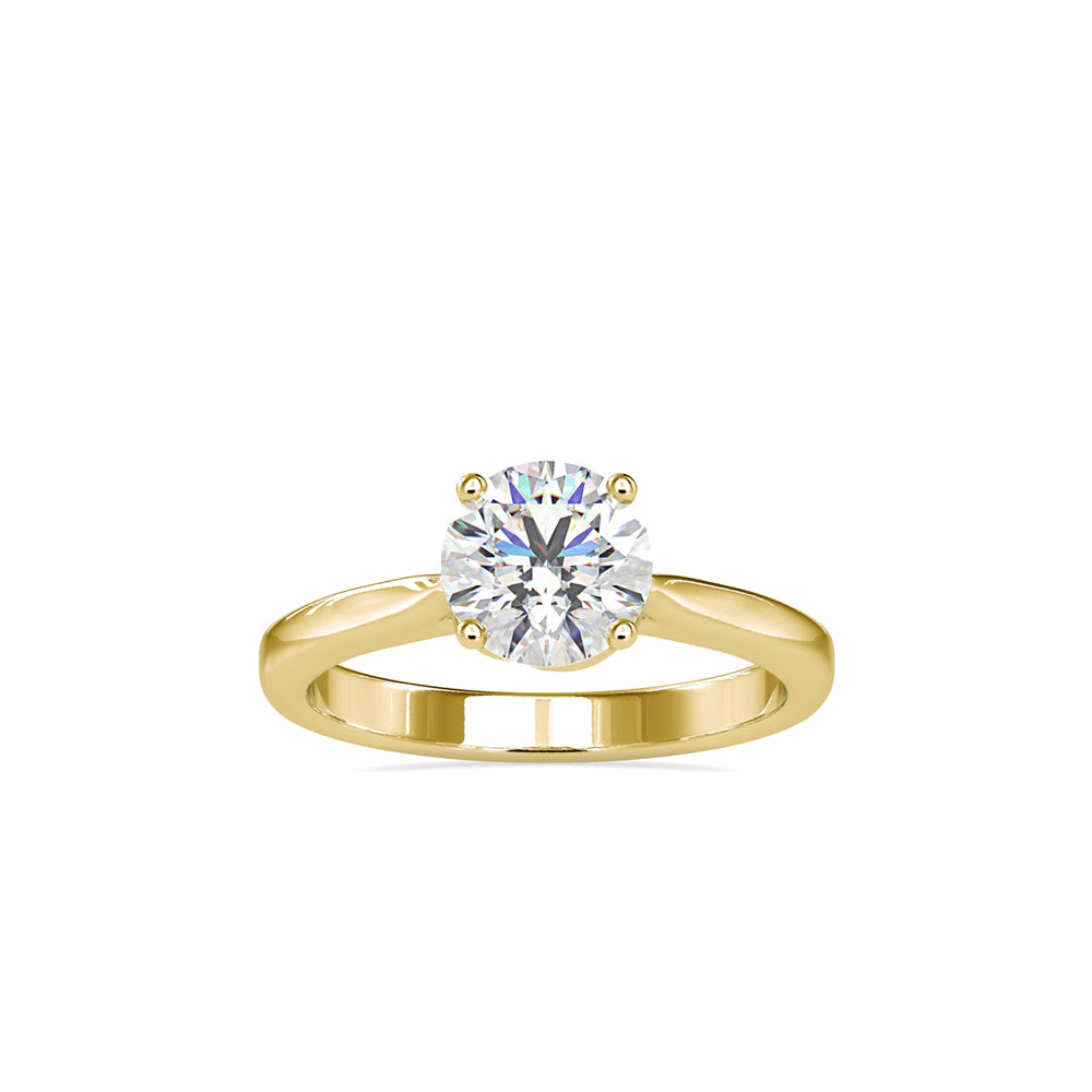 SKU: 0132 (14K) Knotted-Setting Solitaire Engagment Ring in Rose Gold.
