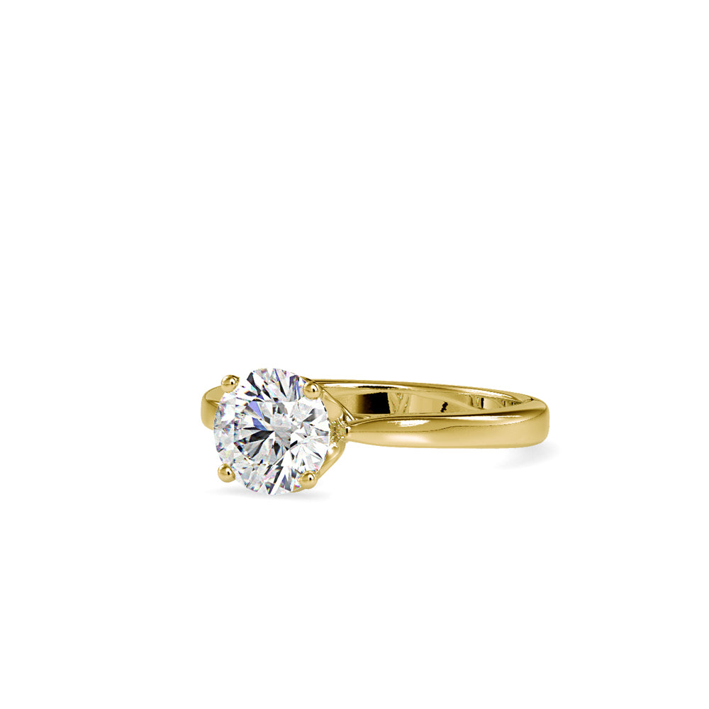 SKU: 0132 (22K) Knotted-Setting Solitaire Engagment Ring in Rose Gold.