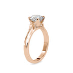 SKU: 0133 (10K) Round Fancy Shank Solitaire Ring in Rose Gold.