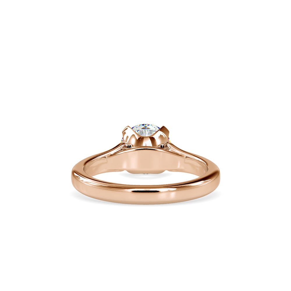 SKU: 0133 (18K) Round Fancy Shank Solitaire Ring in Rose Gold.