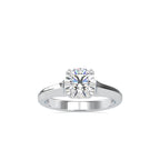 SKU: 0133 (14K) Round Fancy Shank Solitaire Ring in Rose Gold.