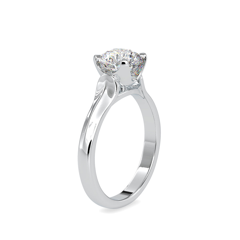 SKU: 0133 (14K) Round Fancy Shank Solitaire Ring in Rose Gold.