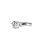 SKU: 0133 (18K) Round Fancy Shank Solitaire Ring in Rose Gold.