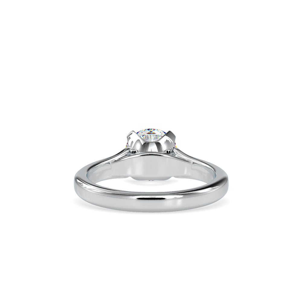 SKU: 0133 (18K) Round Fancy Shank Solitaire Ring in Rose Gold.