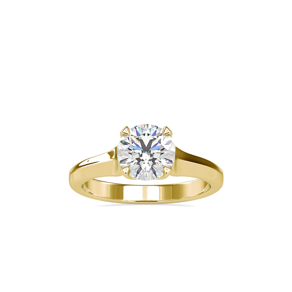 SKU: 0133 (22K) Round Fancy Shank Solitaire Ring in Rose Gold.