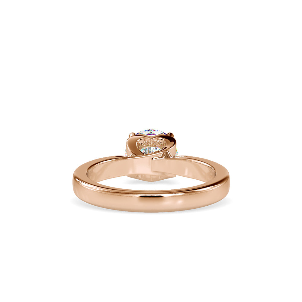 SKU: 0134 (22K) Heart-Setting Solitaire Engagment Ring in Rose Gold.