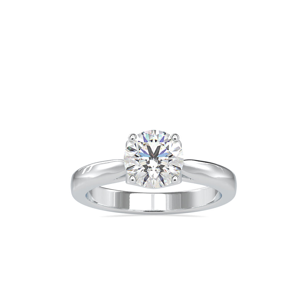 SKU: 0134 (18K) Heart-Setting Solitaire Engagment Ring in Rose Gold.