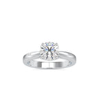 SKU: 0134 (14K) Heart-Setting Solitaire Engagment Ring in Rose Gold.