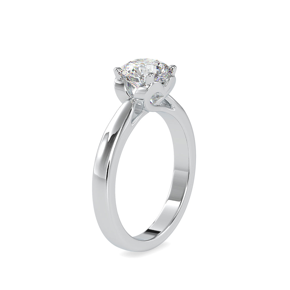 SKU: 0134 (10K) Heart-Setting Solitaire Engagment Ring in Rose Gold.