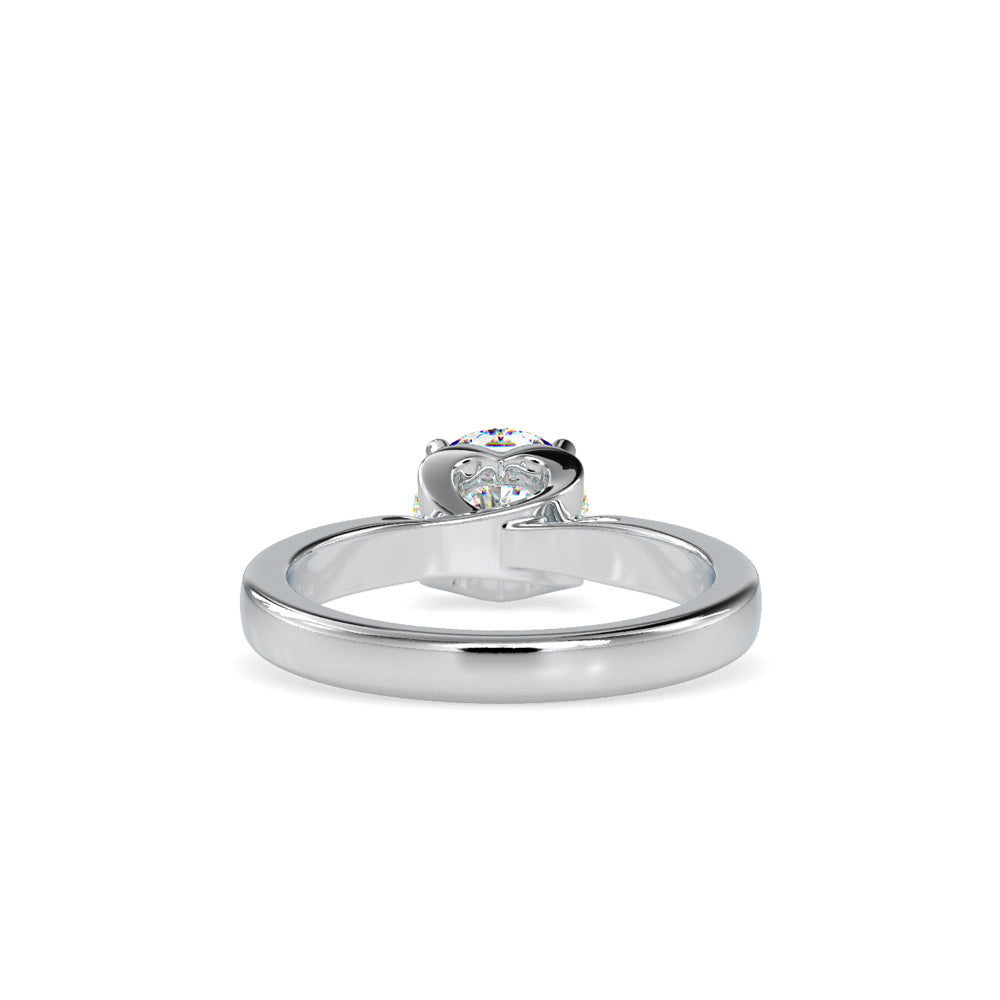 SKU: 0134 (10K) Heart-Setting Solitaire Engagment Ring in Rose Gold.