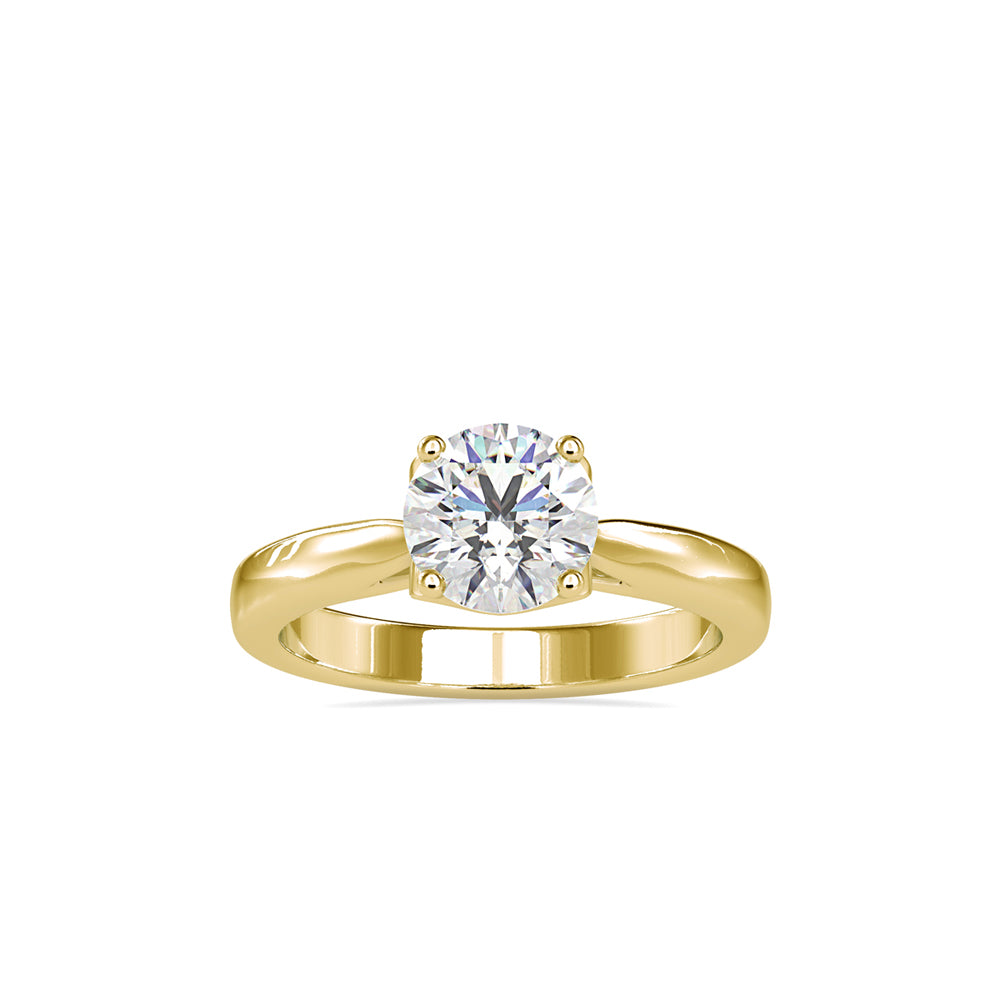 SKU: 0134 (22K) Heart-Setting Solitaire Engagment Ring in Rose Gold.