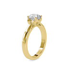 SKU: 0134 (10K) Heart-Setting Solitaire Engagment Ring in Rose Gold.
