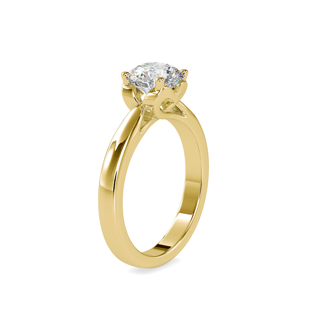 SKU: 0134 (18K) Heart-Setting Solitaire Engagment Ring in Rose Gold.