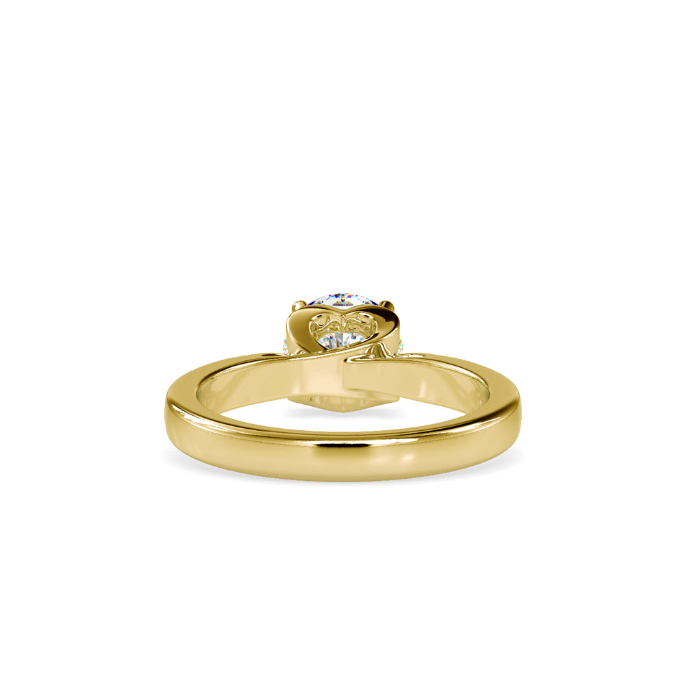 SKU: 0134 (10K) Heart-Setting Solitaire Engagment Ring in Rose Gold.