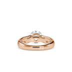 SKU: 0135 (14K) Fancy Petal Shank Round Diamond Engagment Ring in Rose Gold.