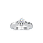 SKU: 0135 (10K) Fancy Petal Shank Round Diamond Engagment Ring in Rose Gold.