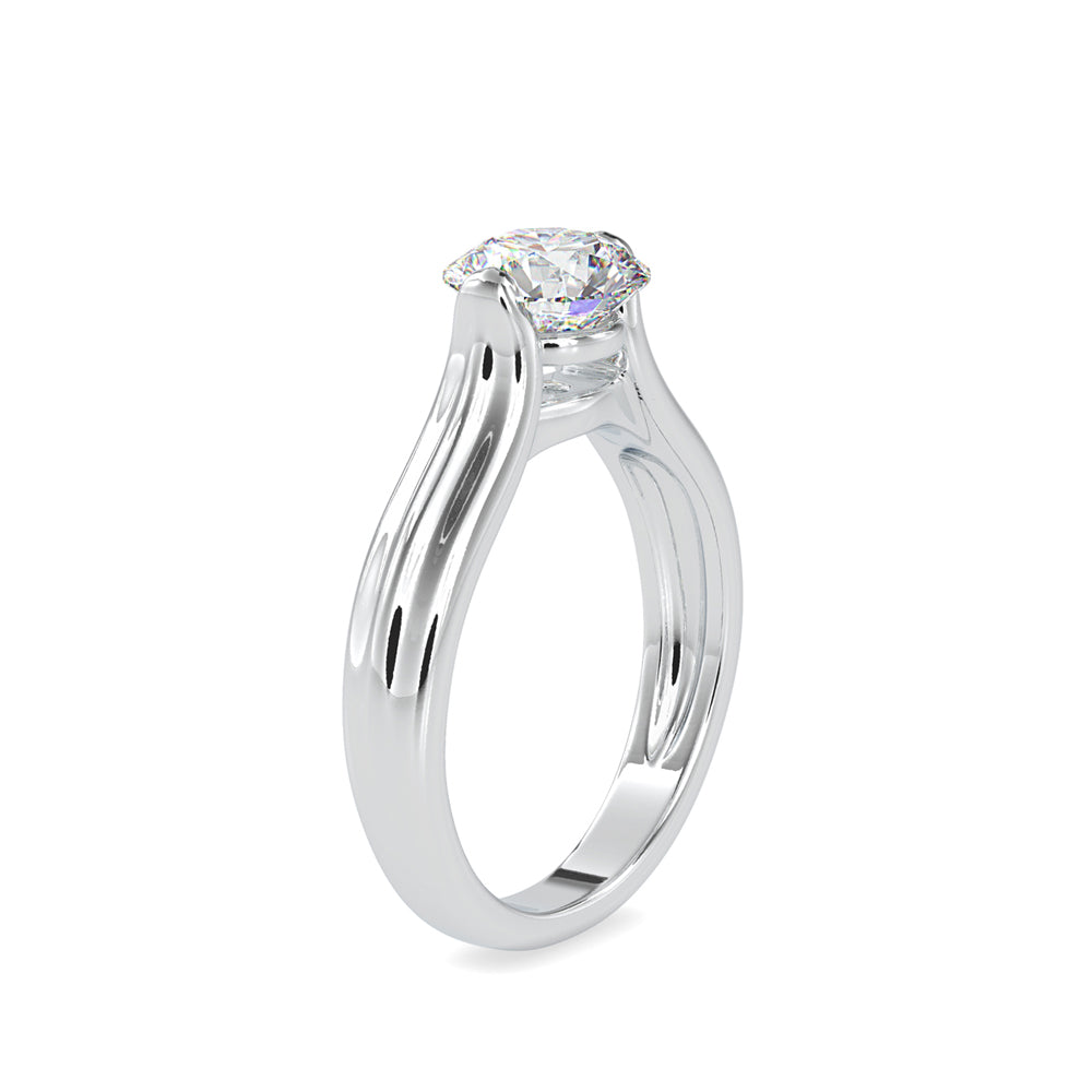 SKU: 0135 (14K) Fancy Petal Shank Round Diamond Engagment Ring in Rose Gold.