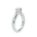 SKU: 0135 (10K) Fancy Petal Shank Round Diamond Engagment Ring in Rose Gold.