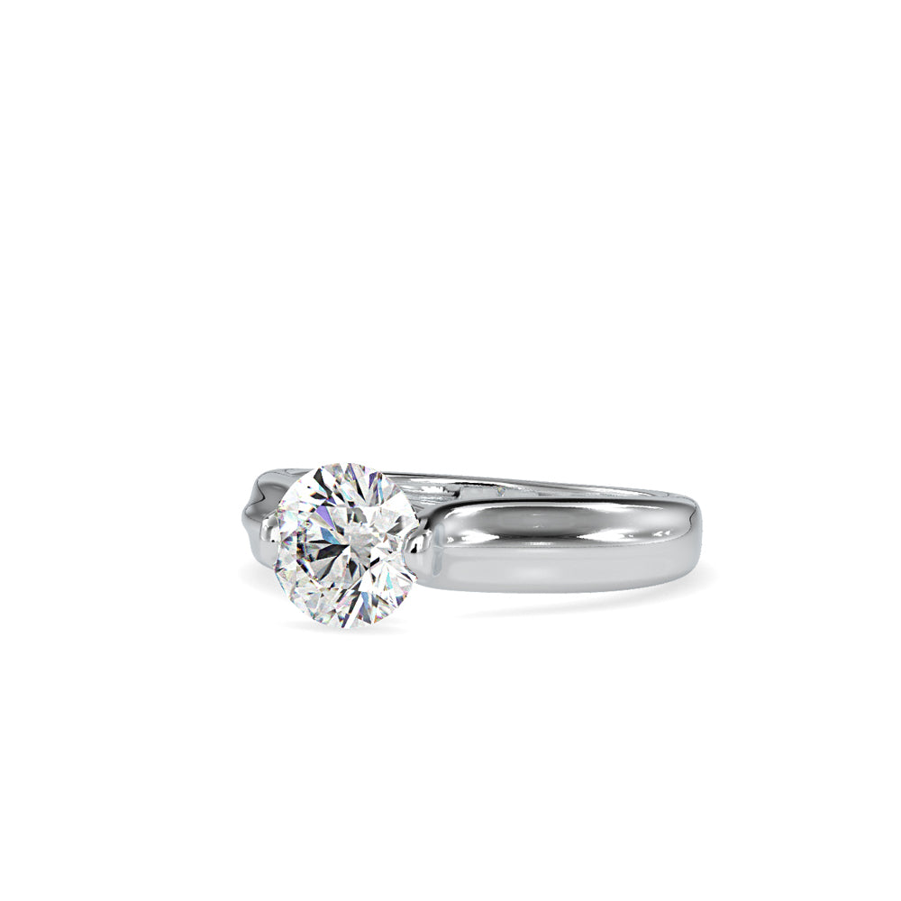 SKU: 0135 (14K) Fancy Petal Shank Round Diamond Engagment Ring in Rose Gold.