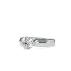 SKU: 0135 (22K) Fancy Petal Shank Round Diamond Engagment Ring in Rose Gold.