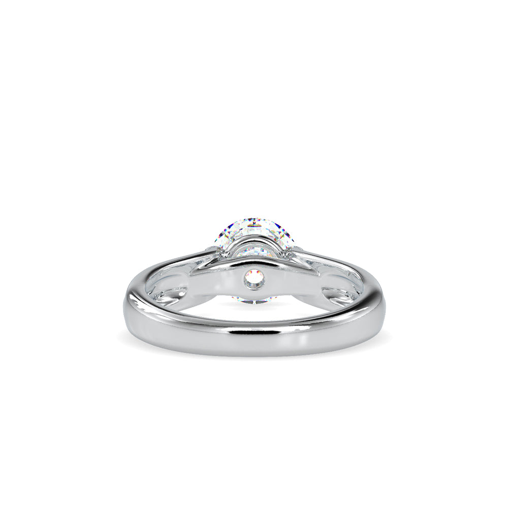 SKU: 0135 (10K) Fancy Petal Shank Round Diamond Engagment Ring in Rose Gold.