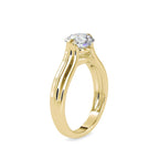 SKU: 0135 (10K) Fancy Petal Shank Round Diamond Engagment Ring in Rose Gold.