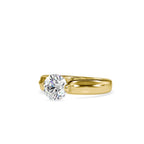 SKU: 0135 (14K) Fancy Petal Shank Round Diamond Engagment Ring in Rose Gold.