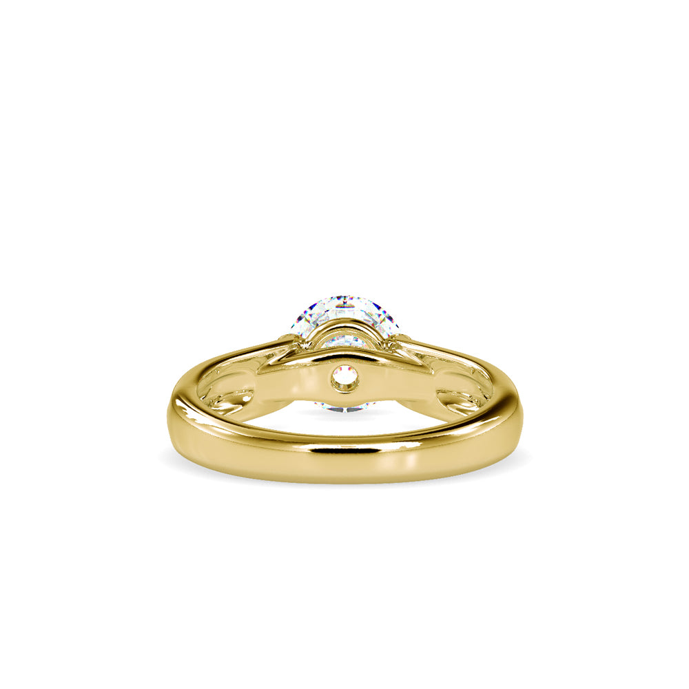 SKU: 0135 (10K) Fancy Petal Shank Round Diamond Engagment Ring in Rose Gold.