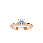 SKU: 0136 (18K) Fancy Lotus petal-Setting Engagment Ring in Rose Gold.