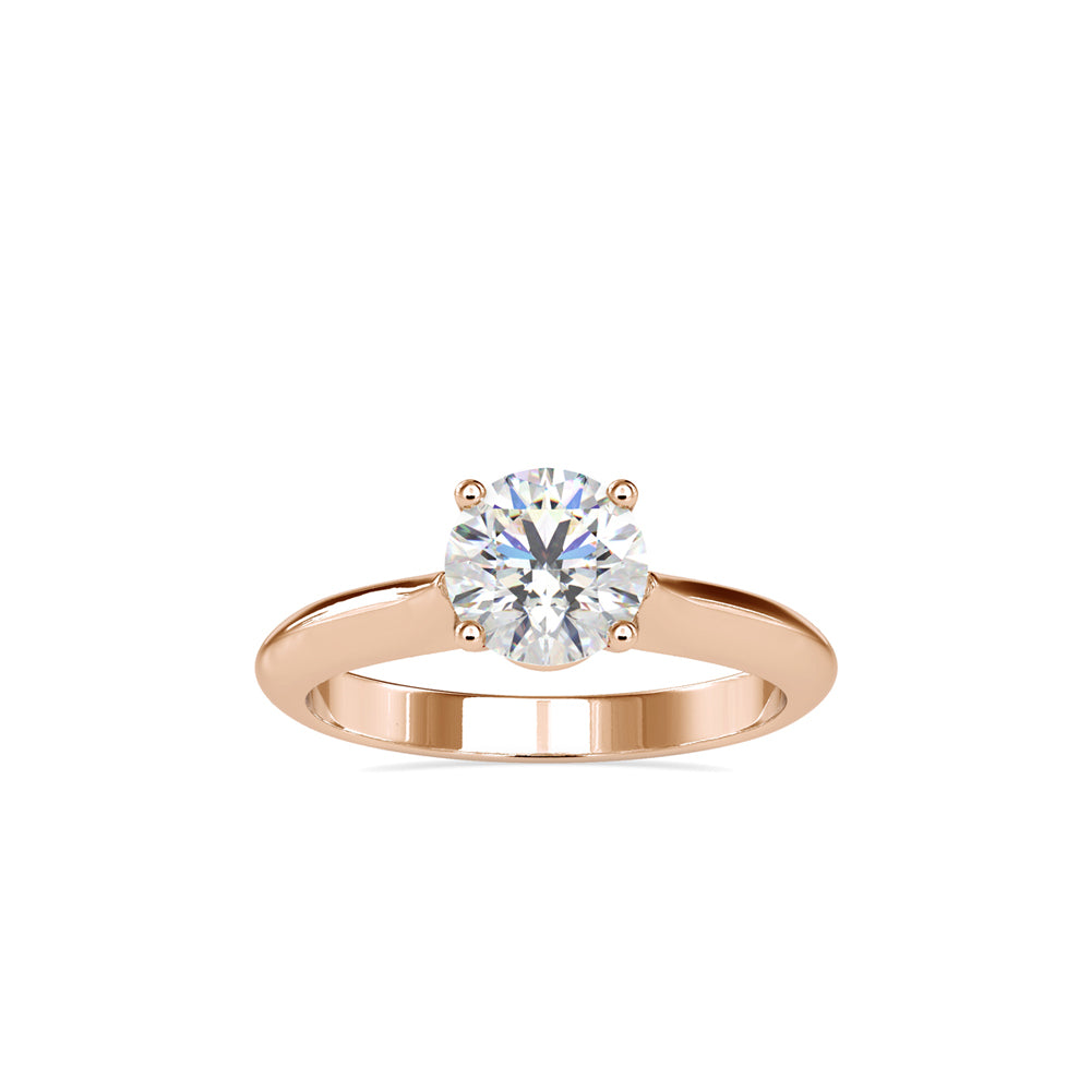 SKU: 0136 (18K) Fancy Lotus petal-Setting Engagment Ring in Rose Gold.