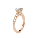 SKU: 0136 (14K) Fancy Lotus petal-Setting Engagment Ring in Rose Gold.