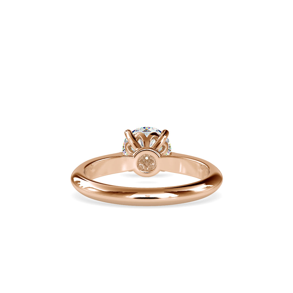 SKU: 0136 (22K) Fancy Lotus petal-Setting Engagment Ring in Rose Gold.