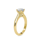 SKU: 0136 (14K) Fancy Lotus petal-Setting Engagment Ring in Rose Gold.